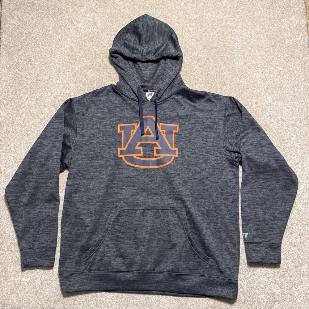 Auburn University Tigers Gray Hoodie Mens‎ XL Russel Athletics EUC